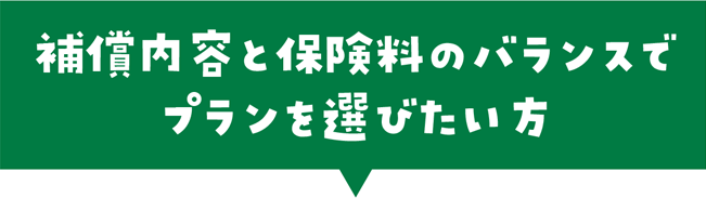 補償内容と保険料のバランスでプランを選びたい方